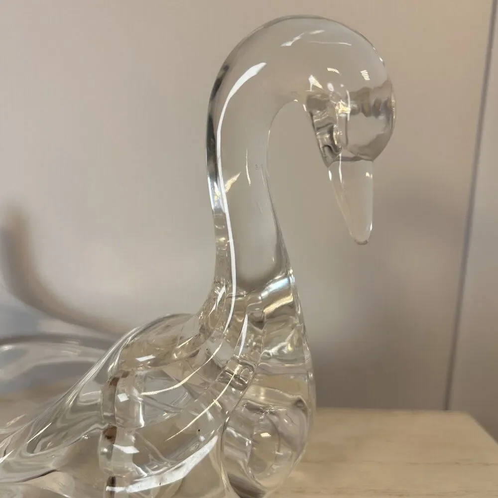 Vintage Lucite Acrylic Swan Towel Holder Clear Mid-century Modern Bath Kitchen